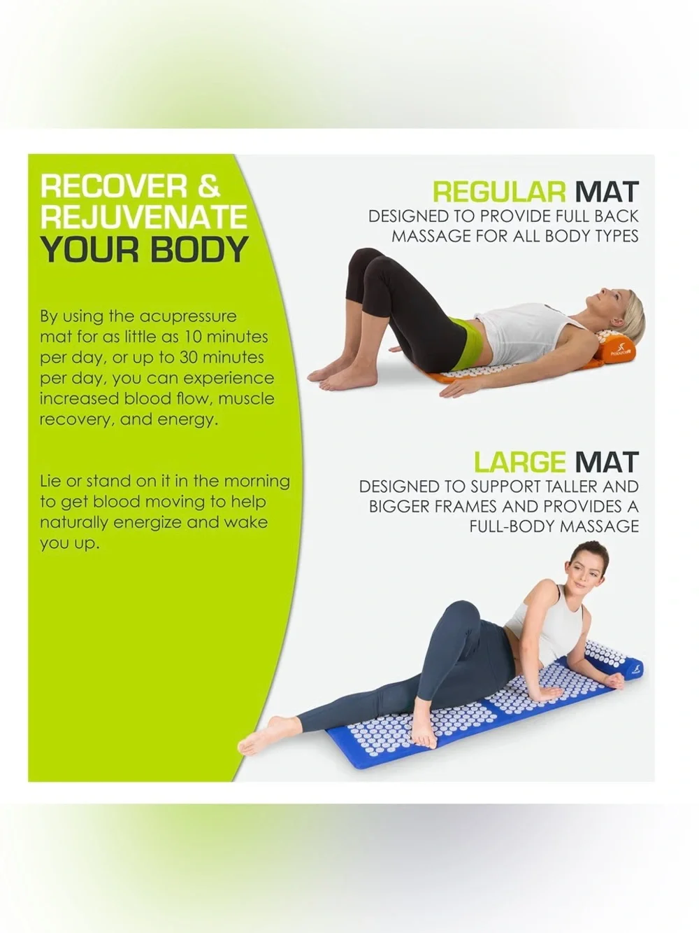Orange Acupressure Mat & Pillow Set for Back/neck pain relief muscle relaxation